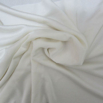 Luxury Ivory Knit Silk Fabric 160gsm Double Sided Jersey Factory Supplied