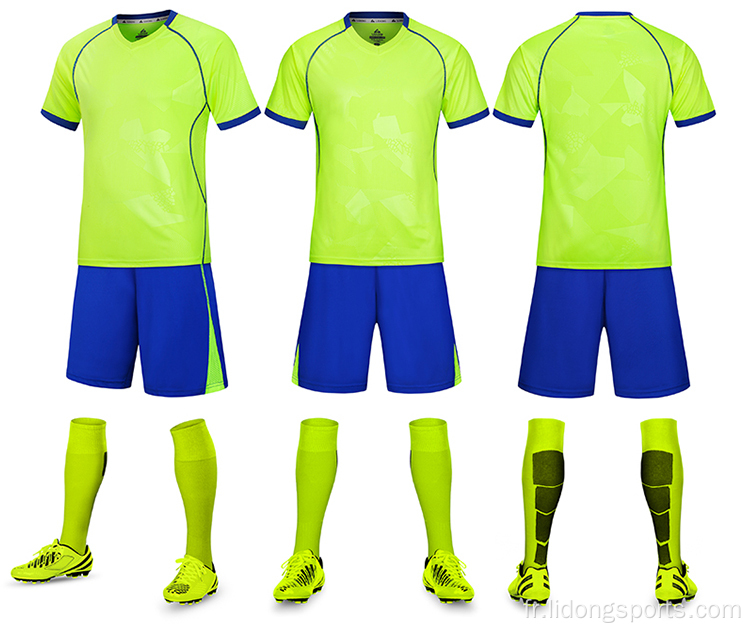 Pratiques de football noir Jersey Youth Soccer Uniforms sets