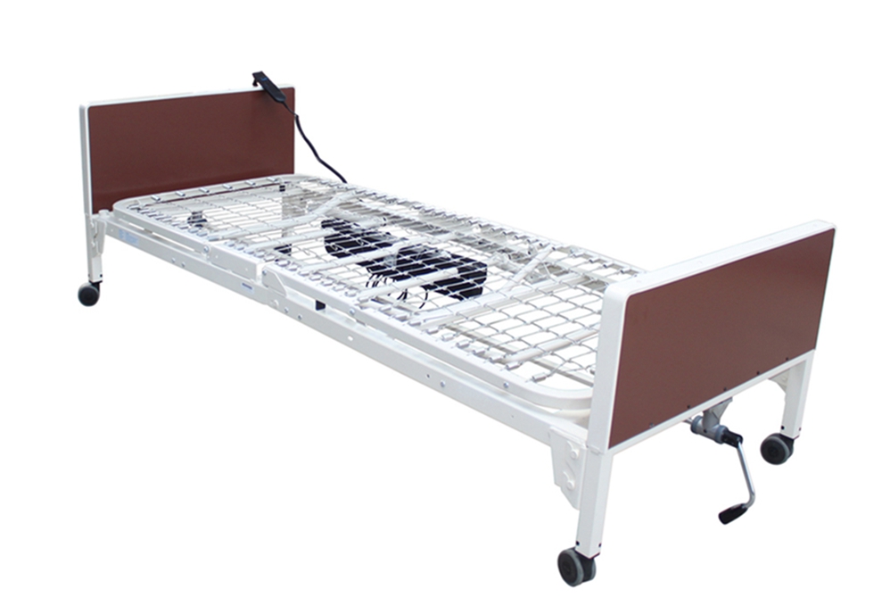 Semi electric hospital bed with full rails