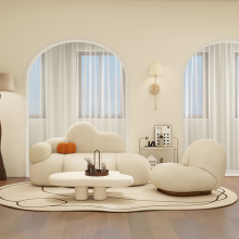 Modern Velvet Pumpkin Sofa for Bedroom or Balcony Living Room