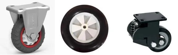 6" Benyu Caster Wheel PU in Red&Grey with Wear Resisting&Environmentally Friendly