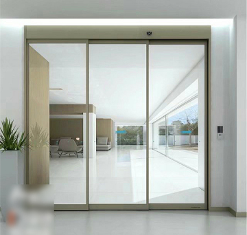 Commercial automatic sliding doors with glass