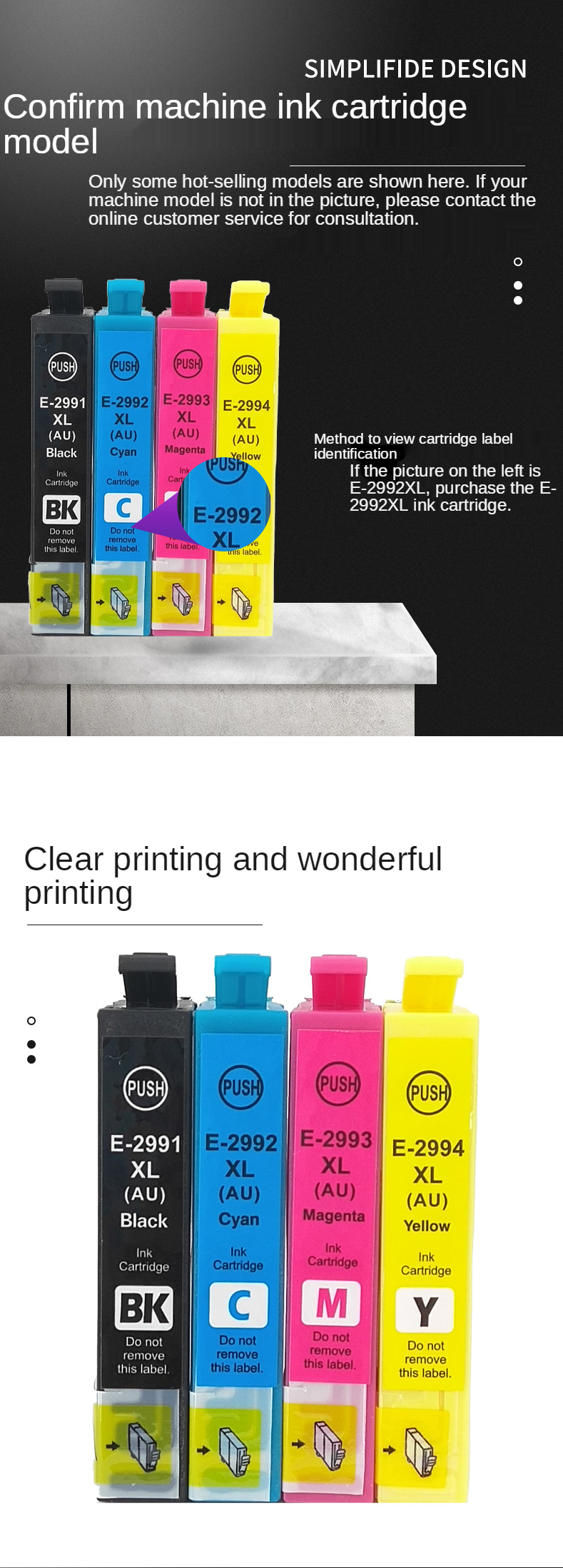 Wholesale T2991 T2992 T2993 T2994 29XL Premium Color Compatible Inkjet Ink Cartridge for EP Home XP-235 332 435 Ink Printer