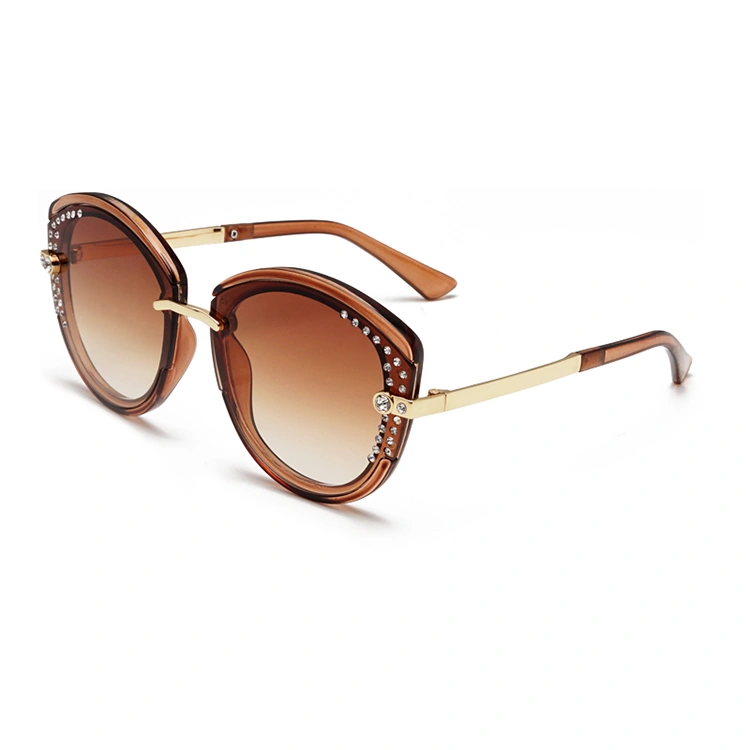 Frameless Women Color Lense Diamond Sunglasses