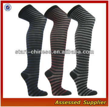 Black Striped Women/Ladies Over Knee High Sock