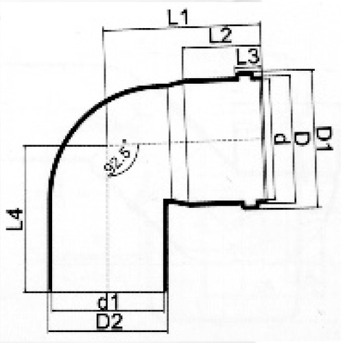 Din Drainage Upvc Elbow90 ° Резиновая втулка серого цвета