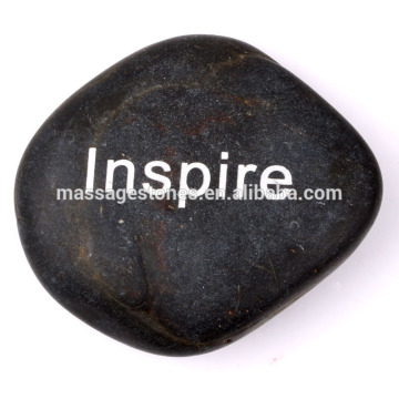 Black matt customize engraved inspirational stones