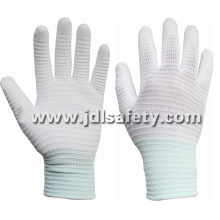 Углеродного волокна ОУР антистатические рабочей перчатки, ладонь, покрытые белым Пу (PC8110)