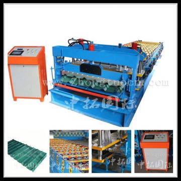 colored glazed steel sheet rolling machine, roofing sheet glazed tiles stamping machine