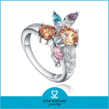 Colorful zircon stone changing color mood ring