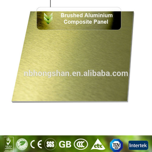 Silver/Golden brush Finish Aluminum Composite Panel( Brush Finish Aluminum Composite Panel )