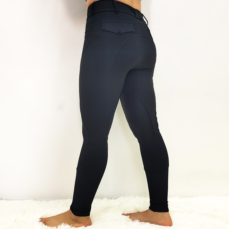 Black Western Equestrian Breeches Patch Knee Femeie