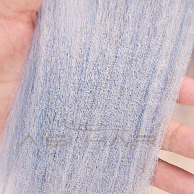Aisi Hair Short Bob Middle Part Machine Made Wigs Yaki Grey Color Synthetic Short Cosplay Wigs for American Africans