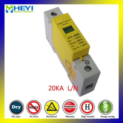 20ka 420V 1 Pole 20A Power Surge Arrester Class II Protective Device