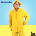 cheap durable plastic hooded waterproof rain suit for men rubber raincoat
