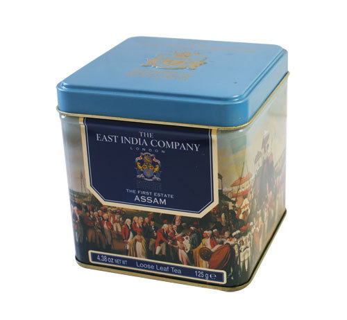 Square Metal Tea Tin Box