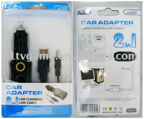 2in1 car adapter for PSP2000, Game accessories for PSP2000
