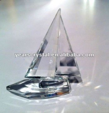 pure clear crystal sailing boat/sailing ship/sailing vessel/junk models with engraved (R-1055