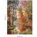 Maple Lake View Glass Mosaic Oil Painting Mural