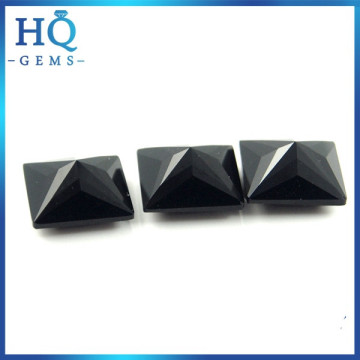 polished glass stone black square cut decorative glass gems