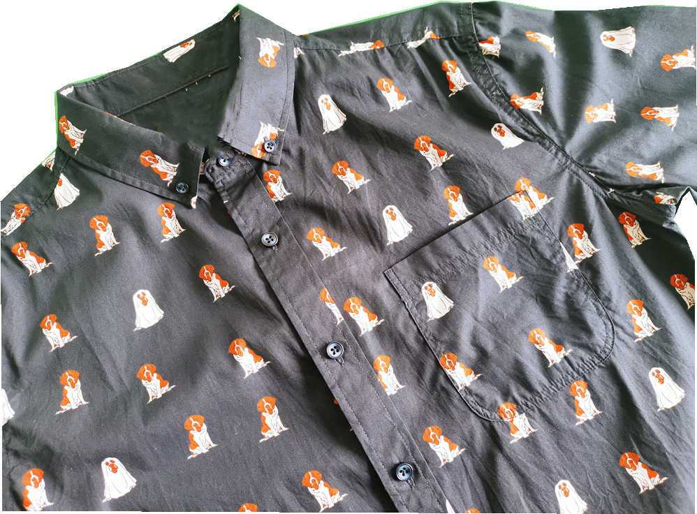 Cotton Dogs Print Long Sleeve Shirt