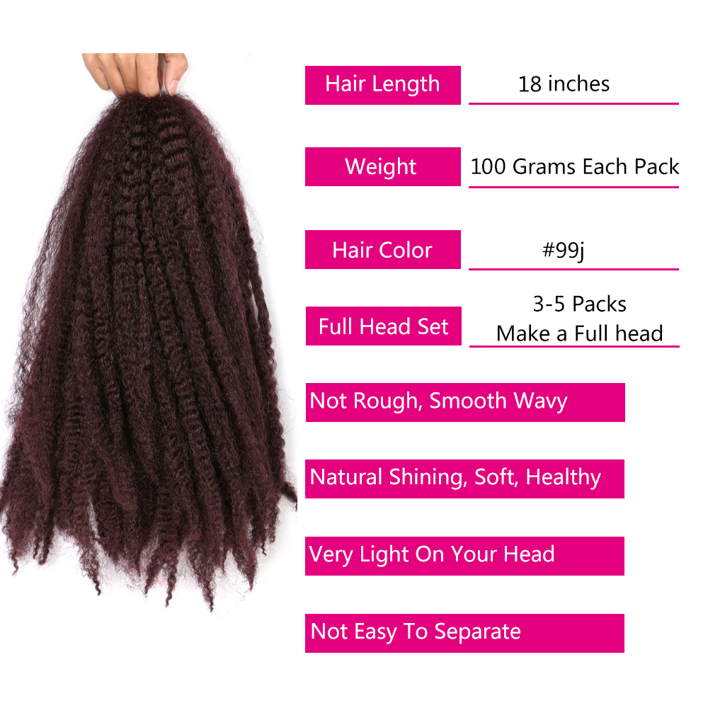 Hot sell 20 inch 110g afro kinky curly twist braiding hair crochet afro kinky dreadlocks marley twist hair