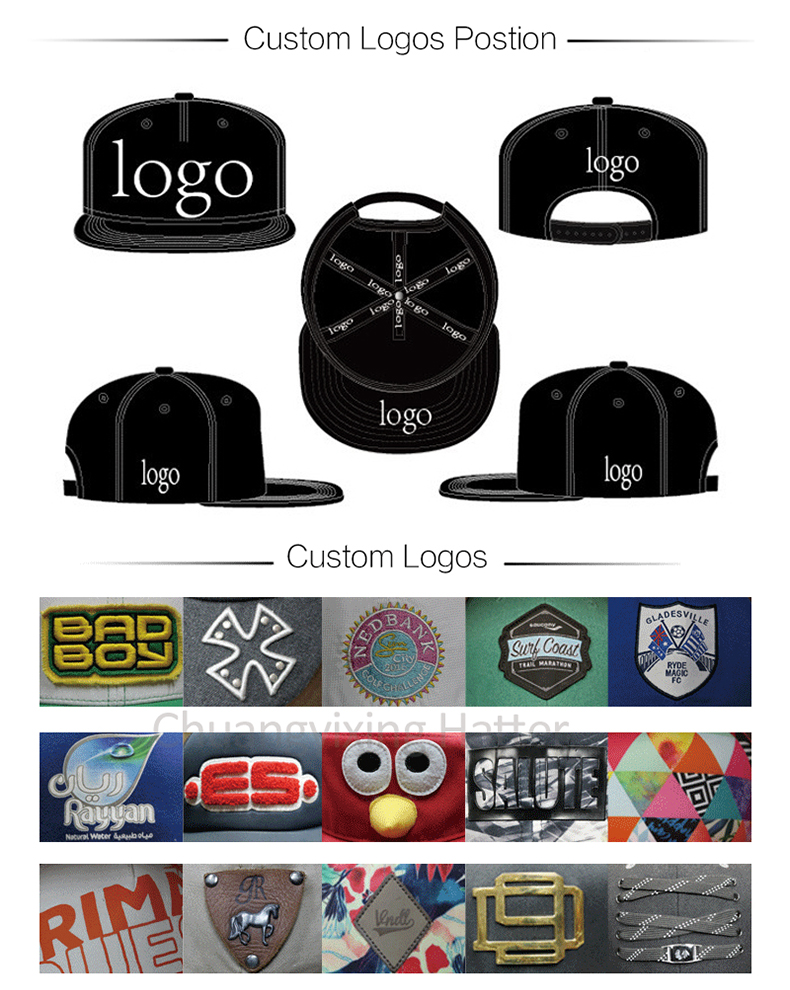 Custom brand cotton structured baseball caps logo design free