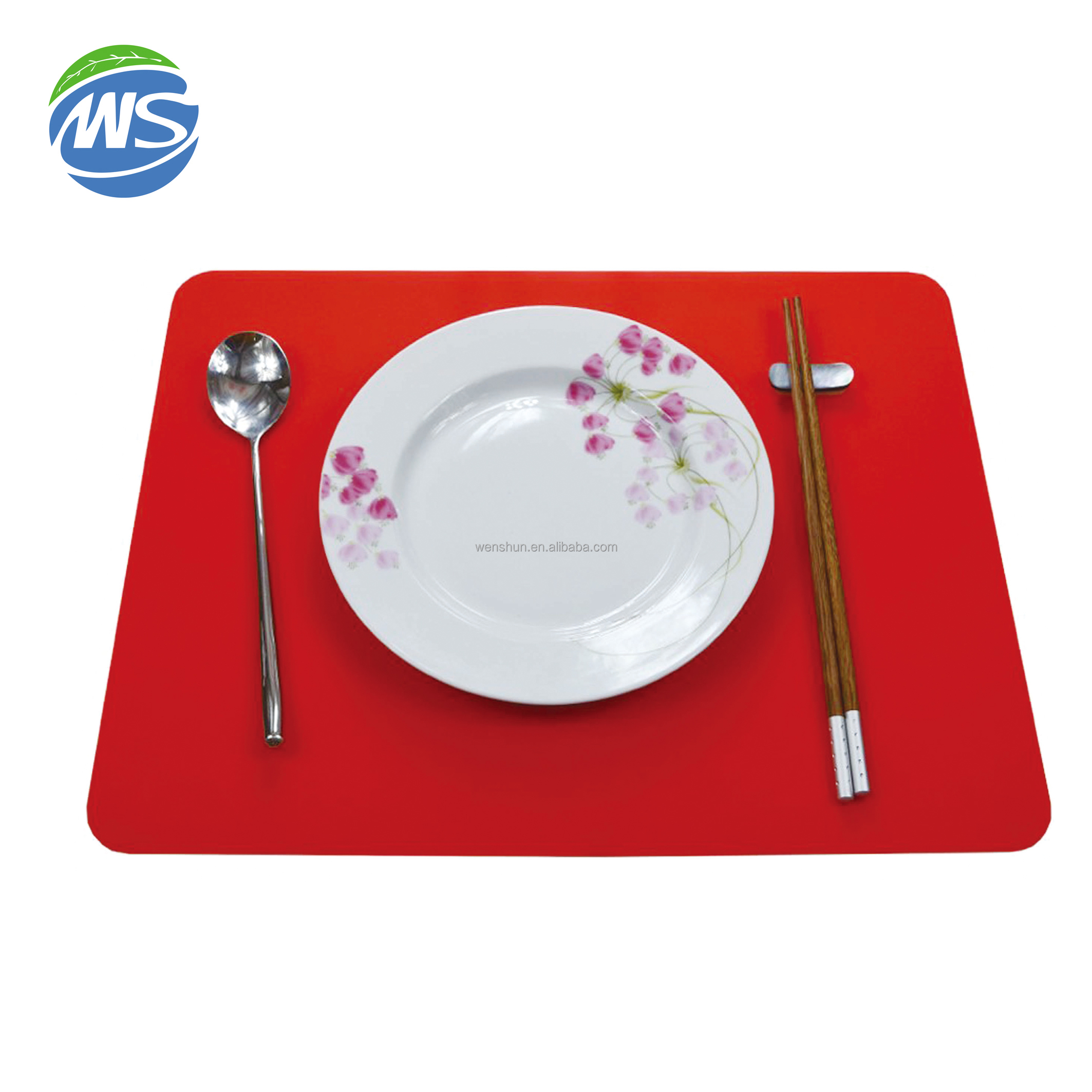 Custom Design Decoration 100% Food Grade 12" X 18" Square Kitchen Table Mat