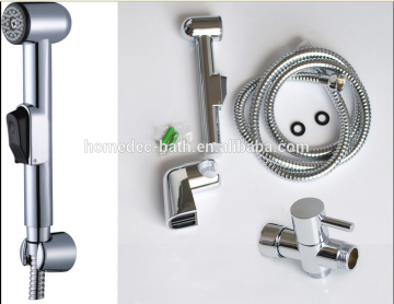 High Quality Brass t-adapter7/8" with Luxury ABS Handheld Bidet Spayer American Toilet Set