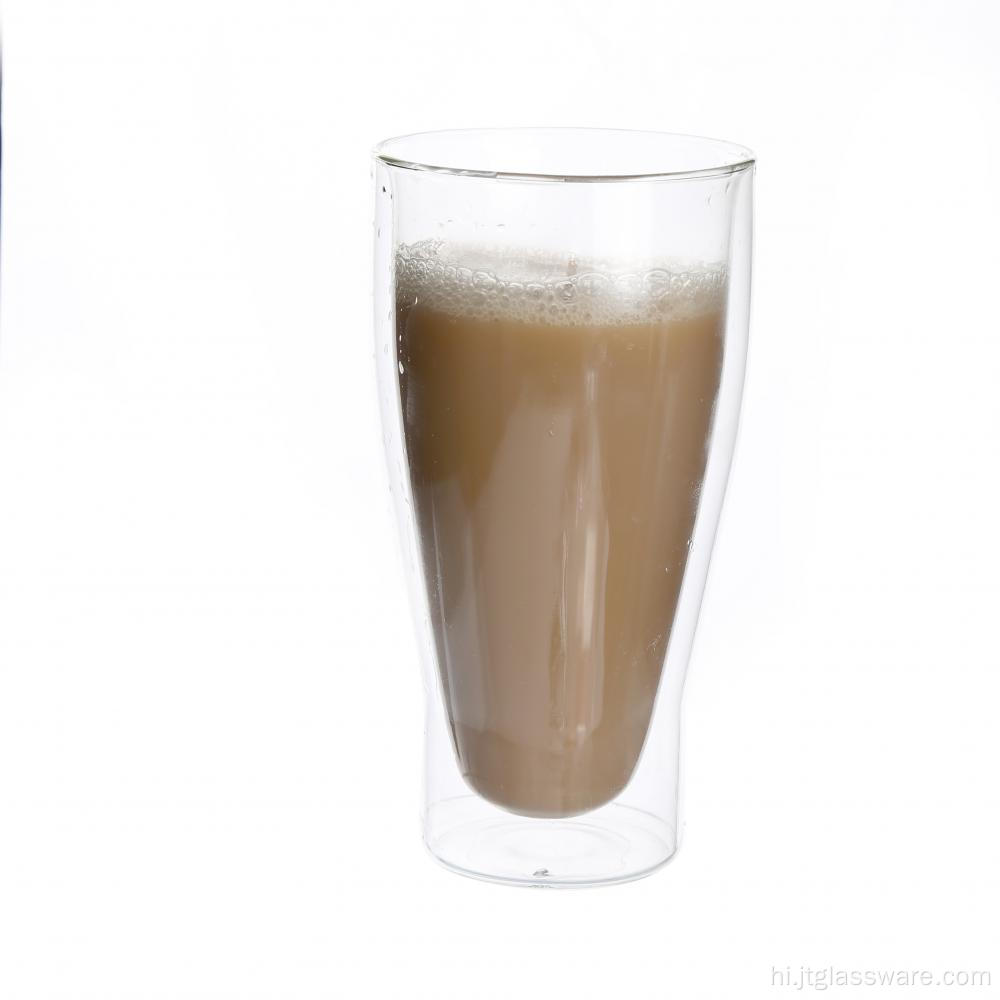 माउथ ब्लो डबल वॉल ग्लास कॉफी कप