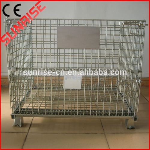 foldable galvanized storage cage wire mesh cage storage cart