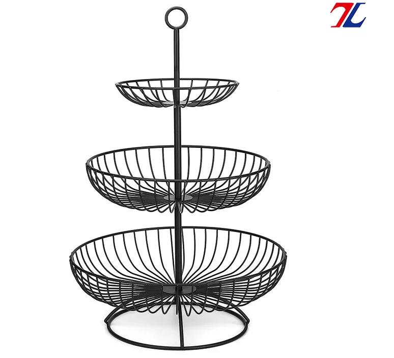 3 Tier Stainless Steel Creative Buah Keranjang