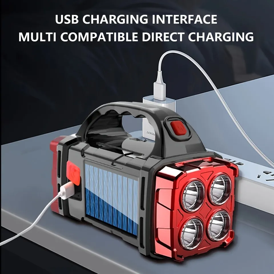 Portable Solar and USB Rechargeable LED Lantern Flashlight