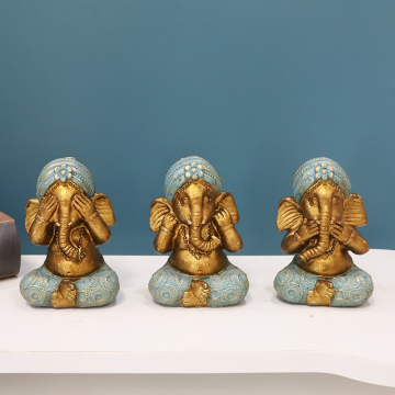Wholesale 3pcs Resin Indian Diwali Gifts - Ganesha Statue & Idol for Home Decor
