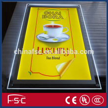 Laser dotting engraved crystal acrylic led light box frameless
