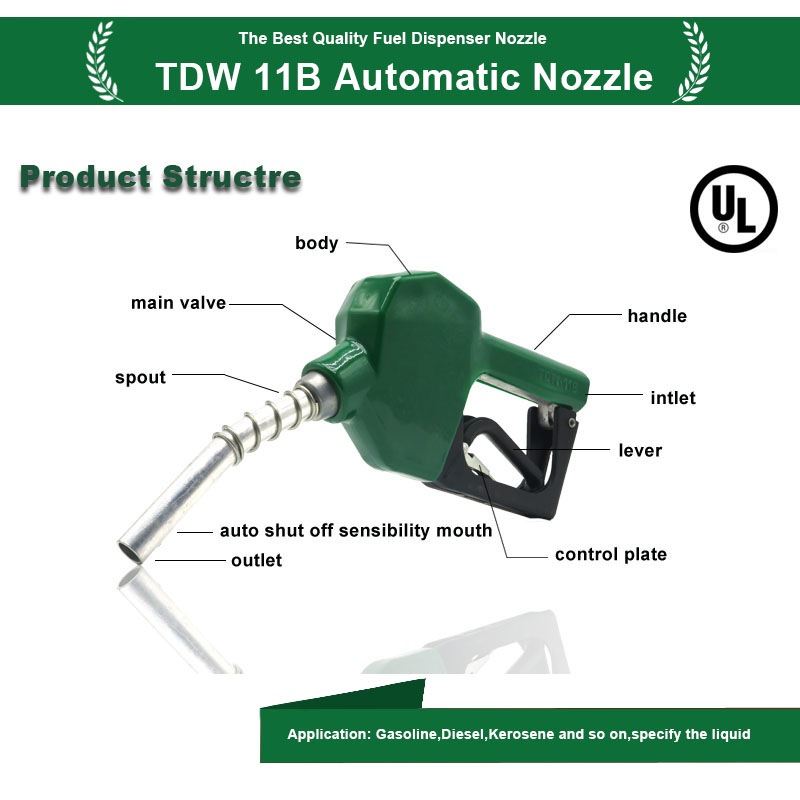 High Flow Rate TDW 11B Pressure Sensitive Oil Nozzle For Fuel Dispenser