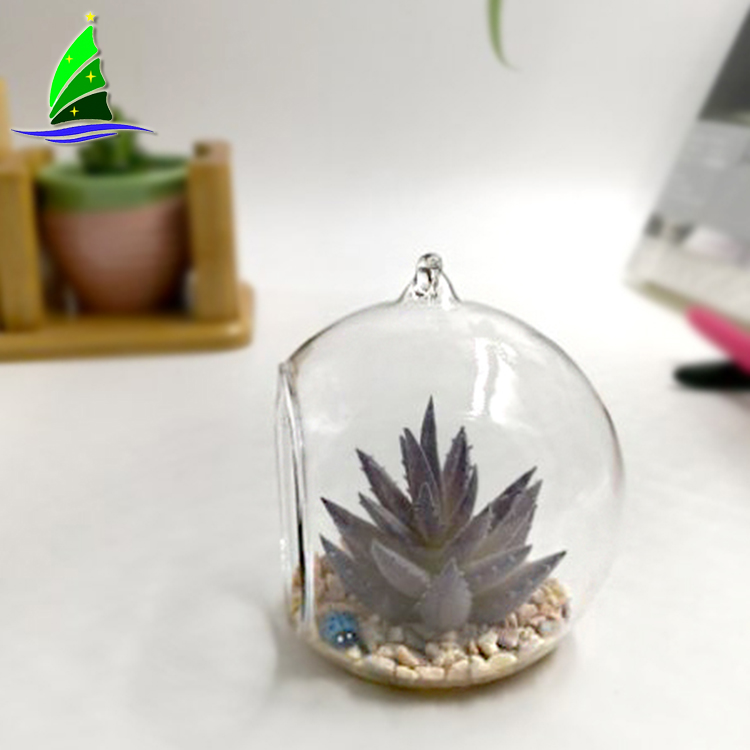Wholesale Factory Direct Sale Glass Ball Terrarium With Artificial