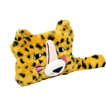 3D plush embroidery flower leopard model cute pen bag