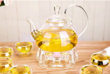 Heat resistant handmade glass tea pot in stock
