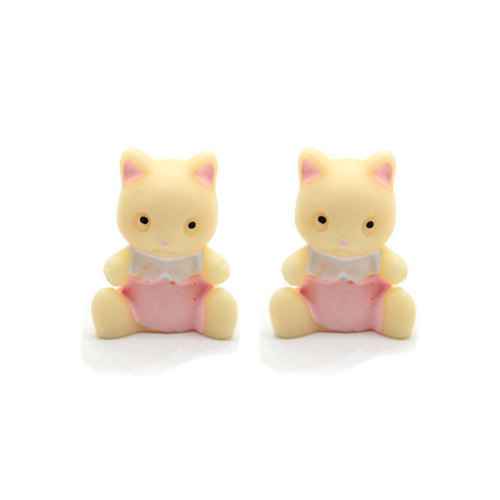 Vente en gros de 20 mm de résine de lapin breloques Kawaii Cabochons décorations en résine 3D à dos plat