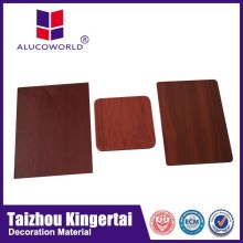 Alucoworld 2mm-6mm Wooden Finish fireproof fr aluminum composite panel