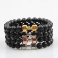 Haosiqi Wholesale Jewelry Lava Edelstein Vulkanische Perlen Hantel Armband Für Männer