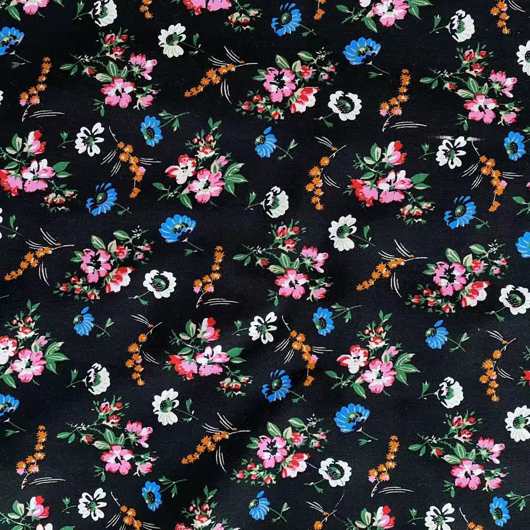 Original 105GSM Eleganter Blumendruck 100% Rayon Stoff für Kleid 30s