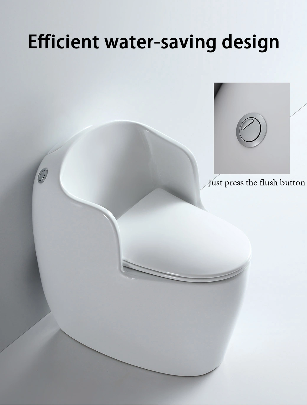 One-Piece Elongated Toilet with Siphon Flushing Sanitary Ware White Toilet