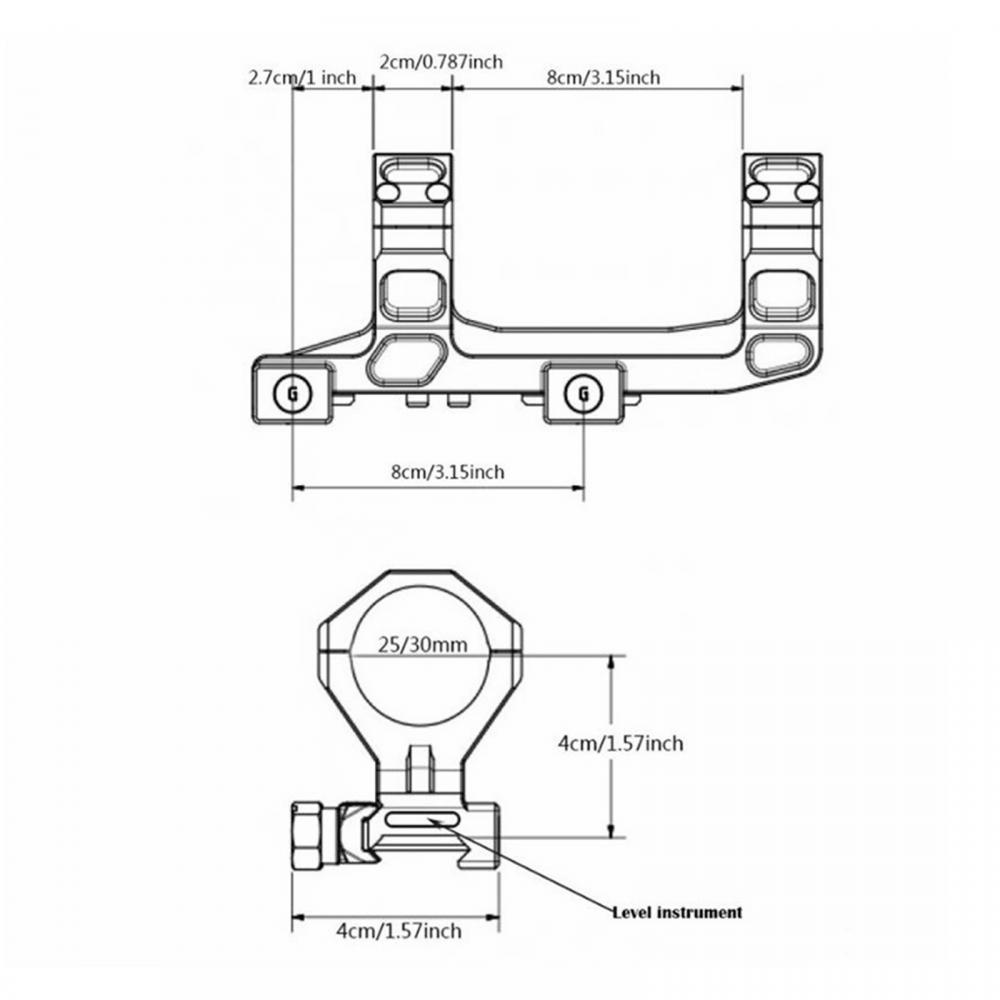 25.4/30mm One-Piece Bubble Level Picatinny Dual Ring Mount