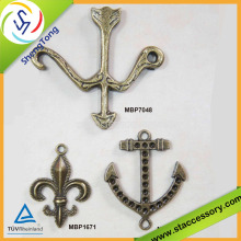 Wholesale alloy charms, anti. brass color charm, bulk bow and arrow charms