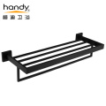 Stainless Steel Mirror Lacque Black Double Towel Racks