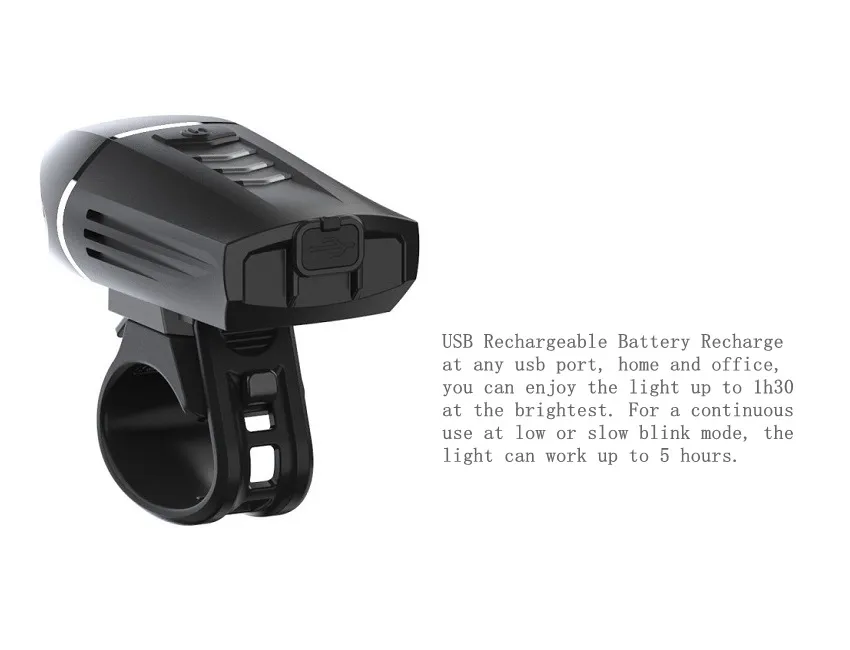 Ultra-Bright USB Rechargeable Bike Light with 360 Lumens