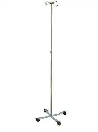 Hospital Adjustable Movable Stainless Steel Medical Drip IV Pole Stand