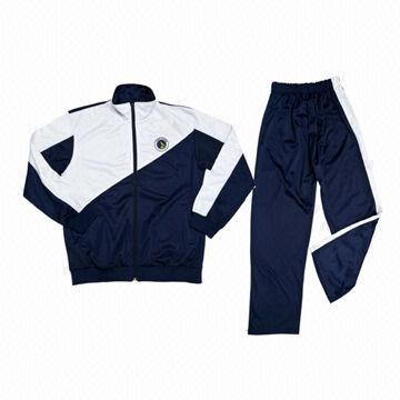 Sweat suit in navy blue + white